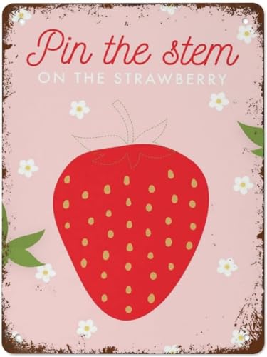 DRFYVZ Lustiges Pin The Tail Spiel Druck Erdbeere Erster Geburtstag Party Spiel Berry Sweet Strawberry Party Dekor Schild Retro Metall Blechschild Vintage Aluminiumschild für Zuhause Kaffee DRFYVZ Lustiges Pin The Tail Spiel Druck Erdbeere Erster Geburtstag Party Spiel Berry Sweet Strawberry Party Dekor Schild Retro Metall Blechschild Vintage Aluminiumschild für Zuhause Kaffee von DRFYVZ
