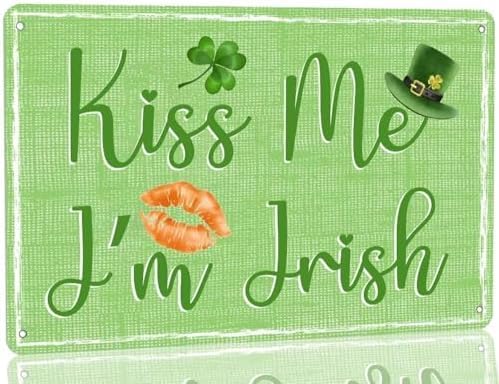 DRFYVZ Metall-Blechschild – Kiss Me I'm Irish St. Patrick's Day Party Decor Wandkunst Plaque für Zuhause, Küche, Garten, Veranda – 20,3 x 30,5 cm DRFYVZ Metall-Blechschild – Kiss Me I'm Irish St. Patrick's Day Party Decor Wandkunst Plaque für Zuhause, Küche, Garten, Veranda – 20,3 x 30,5 cm von DRFYVZ