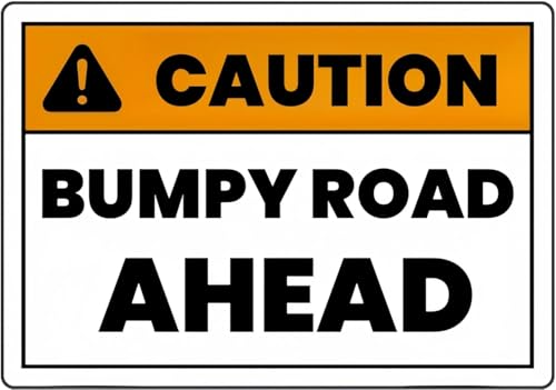 DRFYVZ Metallschild "Caution Bumpy Road Ahead", Aluminium-Warnschild für Zuhause, Café, Bar, Wanddekoration, Innen- und Außenbereich, 20,3 x 30,5 cm von DRFYVZ