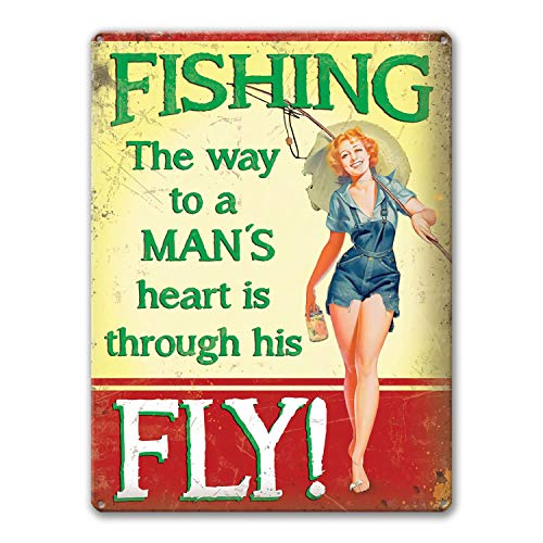 DRFYVZ Metallschild mit lustigem Zitat "Fishing The Way to A Mans" Heart Mancave Bar Garage Office Coffe Room Humor Blechschild Home Kitchen Wall Decor 30,5 x 20,3 cm DRFYVZ Metallschild mit lustigem Zitat "Fishing The Way to A Mans" Heart Mancave Bar Garage Office Coffe Room Humor Blechschild Home Kitchen Wall Decor 30,5 x 20,3 cm von DRFYVZ