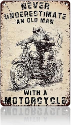 DRFYVZ Motorradschild Never Underes timate an Old Man with A Motorcycle Vintage Blechschild Metall Motorrad Kunst Wanddekoration Retro Motorrad Poster Man Cave Motorradschild 20,3 x 30,5 cm DRFYVZ Motorradschild Never Underes timate an Old Man with A Motorcycle Vintage Blechschild Metall Motorrad Kunst Wanddekoration Retro Motorrad Poster Man Cave Motorradschild 20,3 x 30,5 cm von DRFYVZ