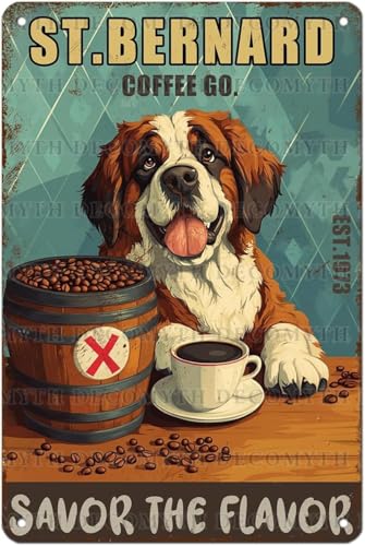 DRFYVZ Retro Schild Bernard Hund Kaffee Blechschild Vintage Bar Coffee Shop Küche Zuhause Wanddekoration 20,3 x 30,5 cm DRFYVZ Retro Schild Bernard Hund Kaffee Blechschild Vintage Bar Coffee Shop Küche Zuhause Wanddekoration 20,3 x 30,5 cm von DRFYVZ