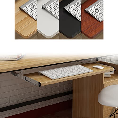 Tastaturablage unter dem Schreibtisch und Mausablage, höhenverstellbare Schreibtischverlängerung, 54/60/70 cm verschiebbare, ausziehbare Ablage aus Holz, einfache Installation, ergonomisch, von DRHLHY