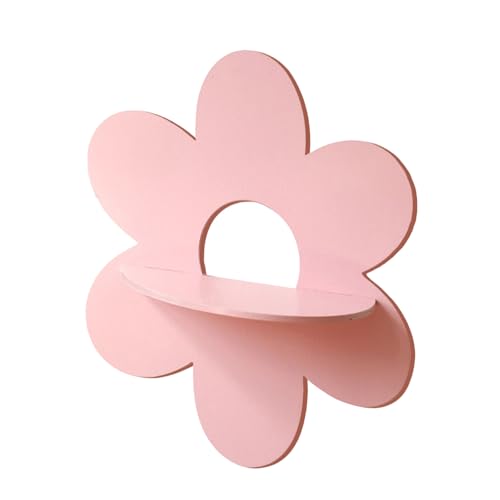 DRHTDXEJ Charm Flower Wandregal Massivholzkonstruktion Wand Schweberegal mit reichlich Stauraum für Foto Display von DRHTDXEJ