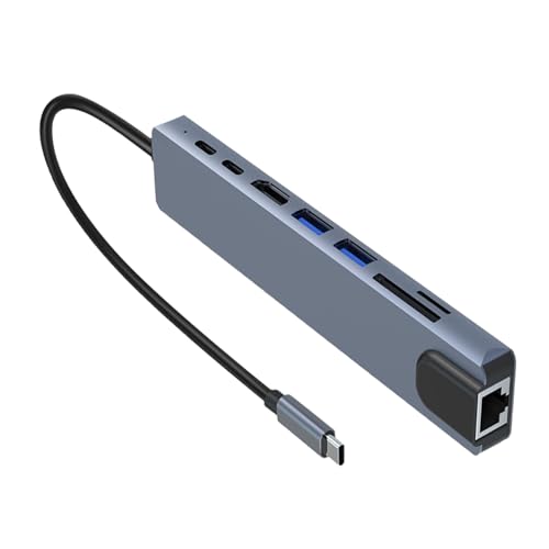 Tragbarer 8/5-in-1-Typ-C-Adapter mit 4K-USB-HDMI2.0-Ausgang und Gigabit-Ethernet für Laptops und Spielekonsolen Tragbarer 8/5-in-1-Typ-C-Adapter mit 4K-USB-HDMI2.0-Ausgang und Gigabit-Ethernet für Laptops und Spielekonsolen von DRHTDXEJ