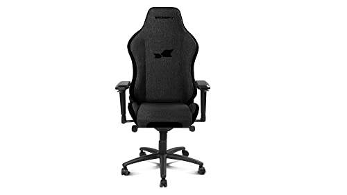 DRIFT GAMING DR275NIGHT - Professioneller Gaming-Stuhl, Stoffmaterial mit Samt-Finish, 4D-verstellbare Armlehnen, Kolben der Klasse 4, Drehgelenk, Froschmechanismus, Schwarz von DRIFT GAMING