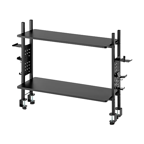 Drift SHELVY – Gaming-Tisch-Organizer, Regal mit Zwei verstellbaren Regalen, trägt bis zu 15–30 kg, einfache Installation, kompatibel mit 1 m Breiten Tischen, Schwarze Farbe von DRIFT GAMING