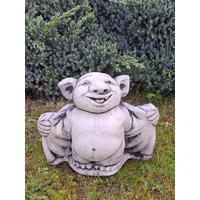 Gartenfigur Steinfigur Wichtel Troll Gnom Fantasiefigur Haus Garten Deko Frostsicher Handarbeit von DRIKAWaren