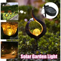 Drillpro - Solar Power Metall led Gartenleuchte Outdoor Flammeneffekt Rasen Yard Decor (Schwarz Typ b) von DRILLPRO