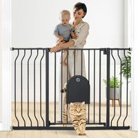 Erweiterbares Kinderschutzgitter. Leicht schließendes Treppenschutzgitter. h. 76 x b. 75 – max. 111 cm. Schwarz lavente von DRILLPRO