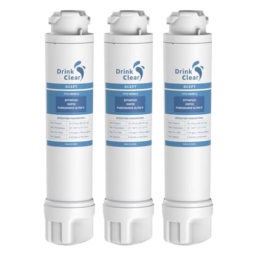 Kompatibel mit Frigidaire EPTWFU01, Pure Source Ultra II, EWF02, 3 Stück (Verpackung kann variieren) von DRINKCLEAR