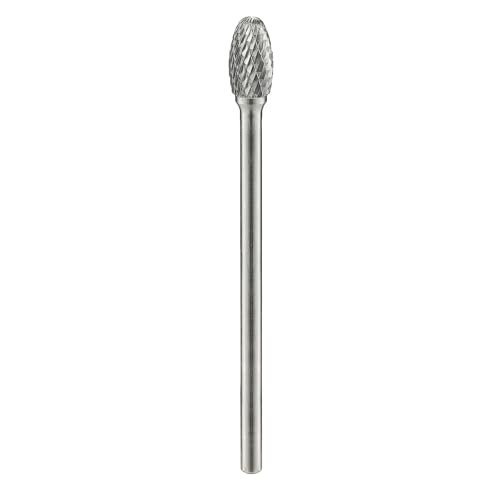 SE-5L6 Wolframkarbid-Frässtift, Drehfeile, oval, eiförmig, Doppelschnitt (1,27 cm Kopfdurchmesser x 2,2 cm Schnittlänge) mit 1/4-Zoll-Schaft, 15,2 cm langer Schaft, DRINYOUNG (SE-5 L6 extra lang) von DRINYOUNG