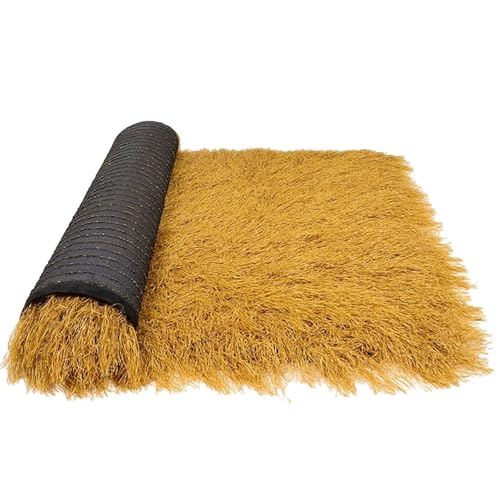 Synthetisches Strohgrasdach,Kommerzielles Kunst-DIY-Handwerk,Palapa-strohdach,Gelbe Künstliche Mexikanische Strohrolle,künstliche Strohrolle,Gartenzaun,DIY-Handwerk(3.28ft*65.6ft(1m*20m)) von DRISSA