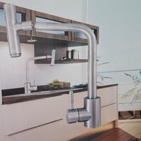 Modernerchrom-Mischbatteriefürdieküchenspülemithohemauslauf1160 von DRIWEI