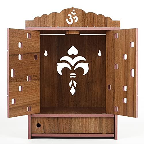 DRIXTY Brauner Holztempel mit Aufbewahrungsbox, Wandbehang und Tischplatte, Mandir, handgefertigt, lasergeschnitten, ideal als Dekoration DRIXTY Brauner Holztempel mit Aufbewahrungsbox, Wandbehang und Tischplatte, Mandir, handgefertigt, lasergeschnitten, ideal als Dekoration von DRIXTY