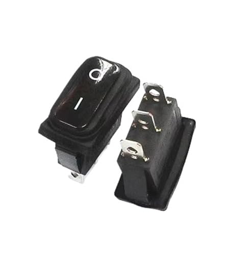 1 PCS KCD3 Bootstyp 3-polig Ein/Aus 15A 250V/20A 125V AC Lichtschalter Hochstrom-Wippschalter mit LED-Druckknopfschalter(1 PCS black) von DRJBBODVQ