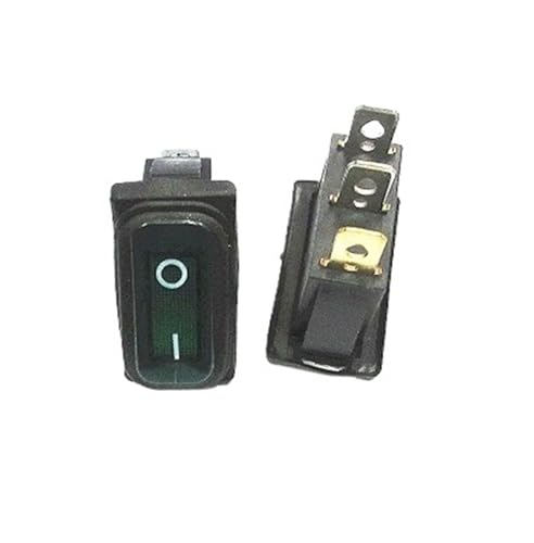 1 PCS KCD3 Bootstyp 3-polig Ein/Aus 15A 250V/20A 125V AC Lichtschalter Hochstrom-Wippschalter mit LED-Druckknopfschalter(1 PCS green) von DRJBBODVQ