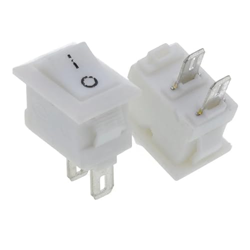5 stücke Mini Wippschalter KCD1 3A 250VAC/6A 125VAC 10 * 15mm 2/3PIN 2-speed On/Off Marine Auto Armaturenbrett Lkw Ausrüstung(2P white) von DRJBBODVQ