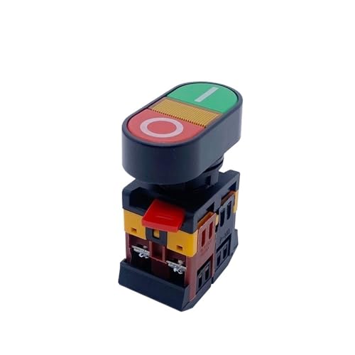 P188 22 mm 220 V AC EIN/AUS START STOP 1 NO NC 2-Tasten APBB-22N Momentaner doppelseitiger Drucktastenschalter mit Licht(110V) von DRJBBODVQ