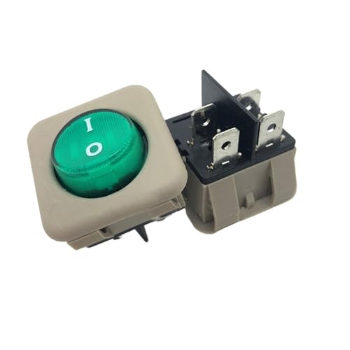 R2 4-poliger 2-Gang-Wippschalter graues Gehäuse grüne Anzeige 10A-250VAC(5PCS) von DRJBBODVQ