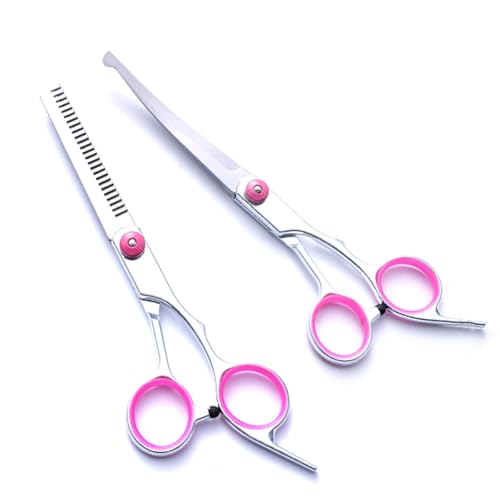 DRJCKOLOTH Hundepflege Schere Set,Hunde Scheren,Hundeschere,Hunde Fellschere mit Runder Sicherheitsspitze,für Haustier Haar Fellpflege für Hunde und Katzen von DRJCKOLOTH
