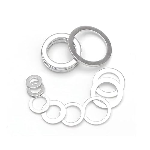 10/20/50 Stück Aluminium Flachdichtung Unterlegscheibe Dichtringe Mutter und Bolzen Set Ringdichtung M4 M5 M6 M8 M10 M12 M14 M16 M18 M20 M22 M24 M26-M6x10x1.0mm,20St von DRJUSS
