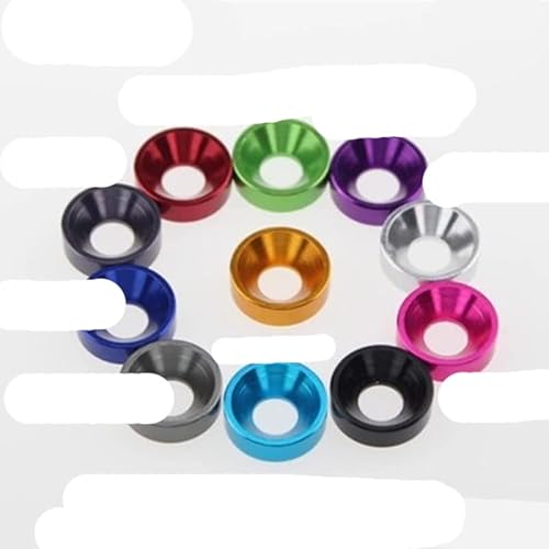 10/20 Stück M2 M2,5 M3 M4 M5 M6 M8 Aluminium Bunt eloxiert Senkkopf Unterlegscheibe Dichtung A1-M8 10 Stück, DEEP BLUE von DRJUSS