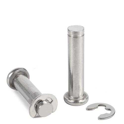 M4 M5 M6 M8 M10 M12 304 Edelstahlstift Flachkopf Schlitzstift Sicherungsstift Positionierung Zylinderstift Mit Sicherungsring-M6 (2 Stück), 25 mm von DRJUSS