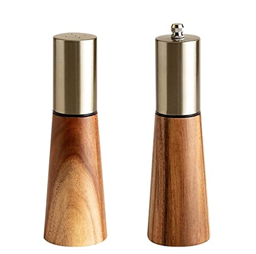 Gewürzmühle Pfeffermühle Manuelles Salz- Und Pfeffermühlen-Set Aus Massivholz for Die Küche, Professionelle, Frisch Gemahlene Pfeffermühlen Chilimühle (Color : D) von DRMEE