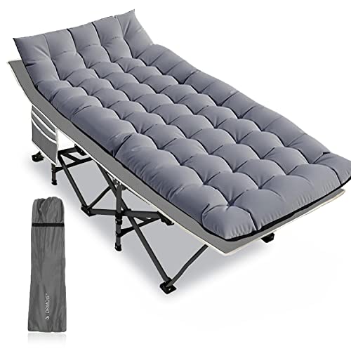 DRMOIS Camping Betten Feldbetten Klappbar, max Statische Belastbarkeit 260 kg Campingliege für Outdoor Camping Reisen Home Lounging Verwenden-Graumit Matratze von DRMOIS