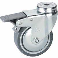 Dörner+helmer - Lenkrolle tpe Rad ø 75 mm Möbelrolle mit Feststeller 50 kg mit Rückenloch von DÖRNER + HELMER