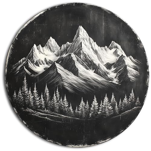 DRO Design - Berge Leinwand Bild 50cm Rund - Kunst-Druck auf 6mm HDF - Rund Wanddeko Wohnzimmer Aesthetic Room Decor Deko Zimmer Wandbilder Modern Bild auf Leinwand Kunst Vintage Kreide-Look DRO Design - Berge Leinwand Bild 50cm Rund - Kunst-Druck auf 6mm HDF - Rund Wanddeko Wohnzimmer Aesthetic Room Decor Deko Zimmer Wandbilder Modern Bild auf Leinwand Kunst Vintage Kreide-Look von DRO Design