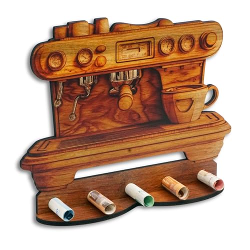 DRO Design Geldgeschenke, Geschenkverpackung Holz-Optik Espresso Motiv – Bargeldgeschenk, Geldpräsent, Kreatives Geldgeschenk, Geburtstag, Hochzeit, Weihnachten von DRO Design