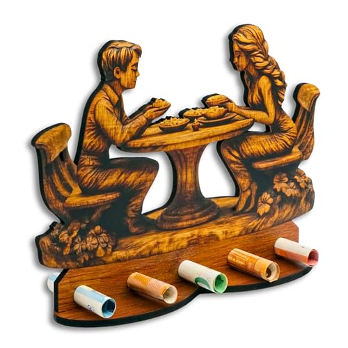 DRO Design Geldgeschenke, Geschenkverpackung Holz-Optik Pasta Motiv – Bargeldgeschenk, Geldpräsent, Kreatives Geldgeschenk, Geburtstag, Hochzeit, Weihnachten von DRO Design