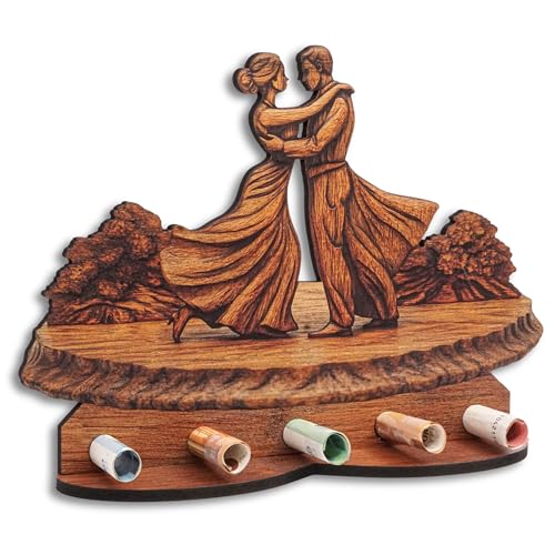 DRO Design Geldgeschenke, Geschenkverpackung Holz-Optik Tanzen Motiv – Bargeldgeschenk, Geldpräsent, Kreatives Geldgeschenk, Geburtstag, Hochzeit, Weihnachten von DRO Design