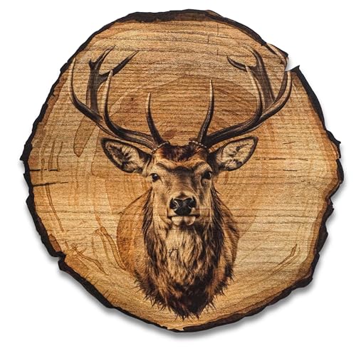 DRO Design Hirschkopf - Größe 45cm - Rustikales Wandbild im Vintage Look – Holzoptik Wanddeko mit Motiv für Wohnzimmer und Flur – Geschenkidee für Tierliebhaber, Wandgemälde DRO Design Hirschkopf - Größe 45cm - Rustikales Wandbild im Vintage Look – Holzoptik Wanddeko mit Motiv für Wohnzimmer und Flur – Geschenkidee für Tierliebhaber, Wandgemälde von DRO Design