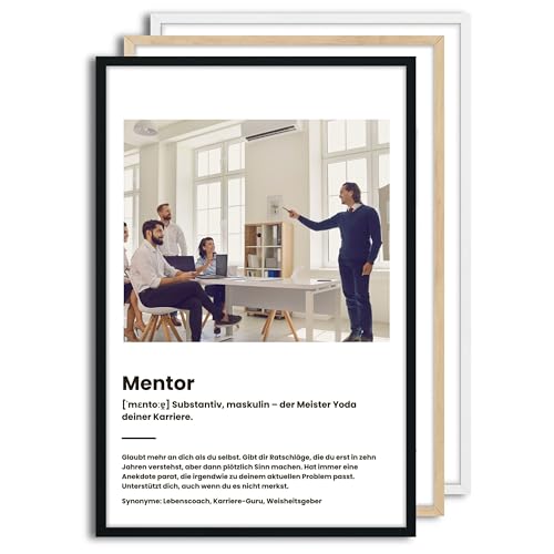 DRO Design - modernes personalisiertes Wandbild 20x30 cm bis 50x70 cm - lustige Definition Mentor, für Schlafzimmer oder Büro - mit Wandhaken - Bild, Foto, Geschenk, Deko, Idee Geschenke DRO Design - modernes personalisiertes Wandbild 20x30 cm bis 50x70 cm - lustige Definition Mentor, für Schlafzimmer oder Büro - mit Wandhaken - Bild, Foto, Geschenk, Deko, Idee Geschenke von DRO Design
