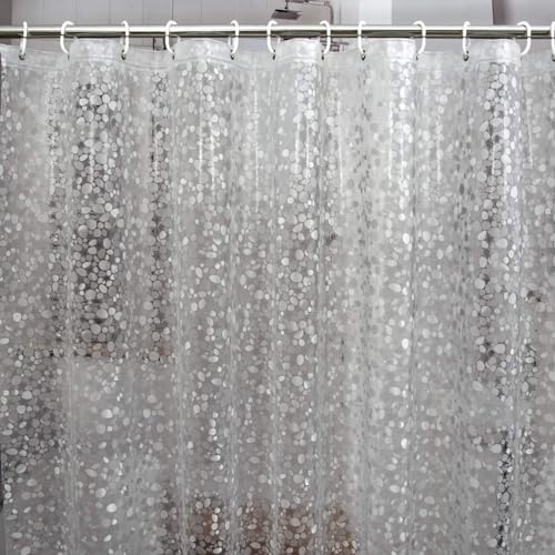 DROMCOM Eva Plastic Shower Curtain Liner with Hooks,180x180,Pebble von DROMCOM