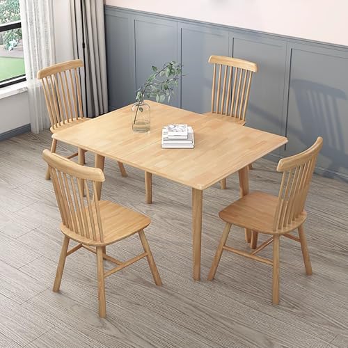 DRQXCN 47,2 * 35,4 Zoll (120 * 90 cm) Esstisch, Esstisch-Set for 4, Faltbarer Esstisch aus Massivholz, platzsparender Küchentisch von DRQXCN