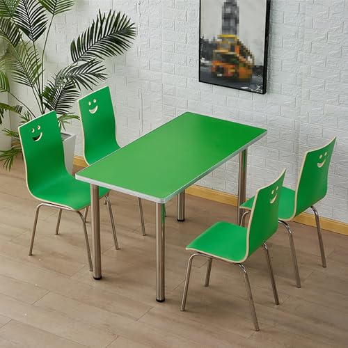 DRQXCN Einfaches Küchentisch- und Stuhlset, Küchentisch- und Stuhlset mit 4 Stück, 47,2 * 23,6 Zoll Esstisch mit Edelstahlbeinen for die Küche(Green) von DRQXCN