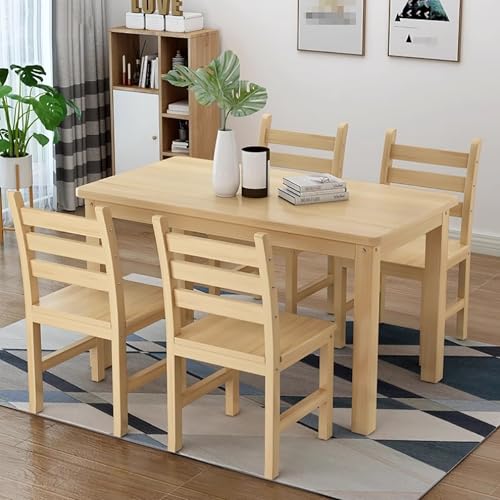 DRQXCN Esstisch aus Holz, Küchentisch und Stuhlset mit 4 Stühlen, Esstischset aus natürlichem massivem Kiefernholz, for 4–6 Personen DRQXCN Esstisch aus Holz, Küchentisch und Stuhlset mit 4 Stühlen, Esstischset aus natürlichem massivem Kiefernholz, for 4–6 Personen von DRQXCN