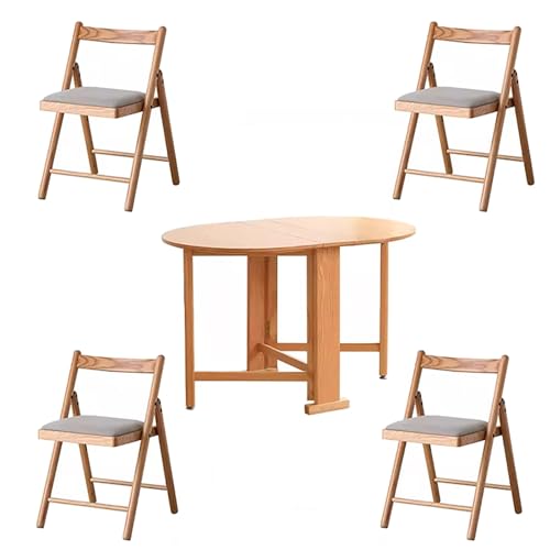 DRQXCN Kleines Esstisch-Set for 4, klappbarer Esstisch, Küchentisch und Stuhl-Set aus natürlicher Eiche, platzsparender Kleiner Esstisch for 4 Personen DRQXCN Kleines Esstisch-Set for 4, klappbarer Esstisch, Küchentisch und Stuhl-Set aus natürlicher Eiche, platzsparender Kleiner Esstisch for 4 Personen von DRQXCN