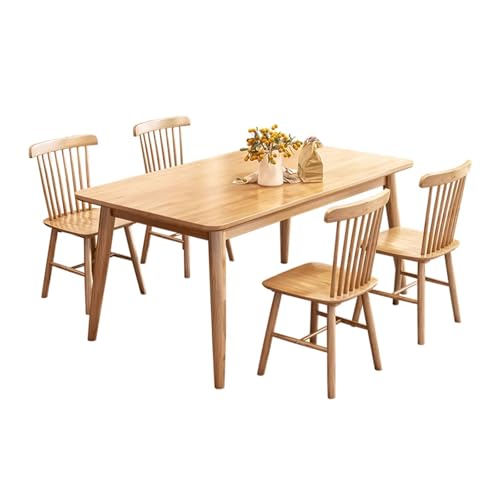 DRQXCN Küchen- und Esszimmer-Sets, Esstisch aus massivem Hartholz, Esstisch-Set for 4 Personen, 55 Zoll moderner, einfacher Esstisch(130 * 80cm/51 * 31in) von DRQXCN