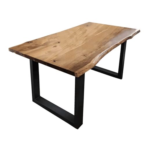 DRQXCN Robuster Esstisch aus Massivholz, Esszimmer-Esstisch mit Metallhalterungen und Massivholz, großer Langer Esstisch for 8–10 Personen(160 * 70cm/63 * 27.5in) von DRQXCN