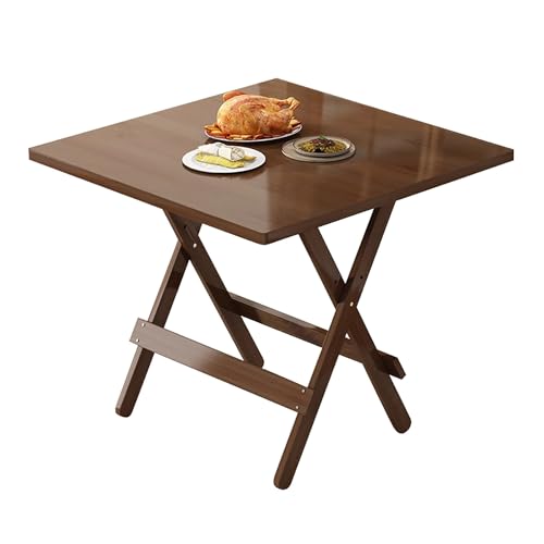 DRQXCN Tragbarer Esstisch, 100 * 100 cm / 39,3 * 39,3 Zoll Bambus-Klapp-Esstisch for kleine Räume, Klapp-Esszimmertisch, Küchentisch ohne Installation(70cm/27.5in) von DRQXCN