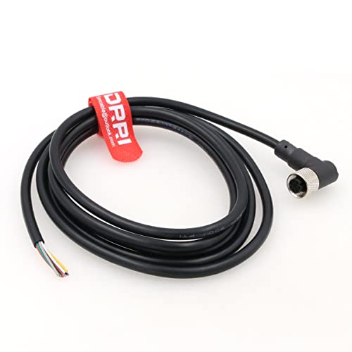 DRRI M12 8-polige Sensorstecker auf Fliegenleitung Wasserdichtes elektrisches Schirmkabel für Automatisierungsanwendungen (RA M12 8P Buchse) von DRRI