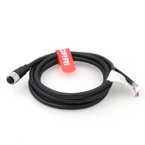 DRRI M12 8-poliger Sensorstecker auf Fliegenkabel, wasserdichtes elektrisches Abschirmkabel für Automatisierungsanwendungen (M12 8P-Buchsenkabel, 1 m) von DRRI