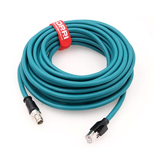 DRRI M12 X-codiertes 8-poliges auf RJ45-Gigabit-Ethernet-Schnittstellenkabel, Cat 7e, geschirmtes Kabel für Cognex Ccb-84901-2001-15 (15 m) von DRRI