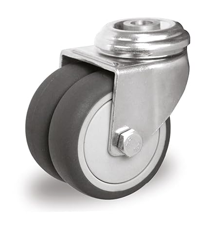 der ROLLENDE SHOP - Lenkrolle - Doppelrolle mit Rückenloch 75 mm - Serie P2T2 der ROLLENDE SHOP - Lenkrolle - Doppelrolle mit Rückenloch 75 mm - Serie P2T2 von der ROLLENDE SHOP
