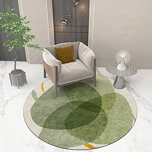 Nordic Round Area Teppiche Grüne Teppich Wohnzimmer Schlafzimmer Couchtisch Waschbare Kurzhaufen Teppichboden Matten 80 cm 100 cm 120 cm 140 cm 160cm 180 cm (Size : Durchmesser 100cm) von DRSFF